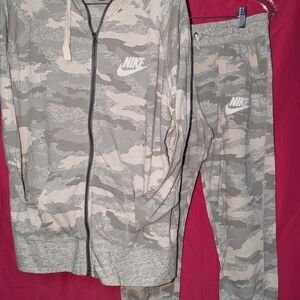 Nike Gray Camo Tracksuit Jacket XL Sweats Med